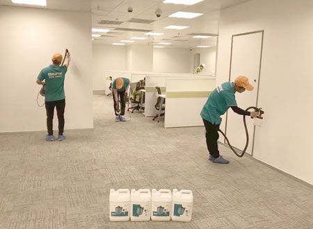 武漢新世界辦公樓除甲醛施工